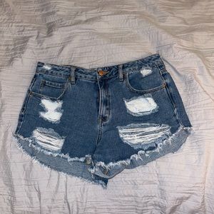 Pac Sun festival High Rise denim shorts